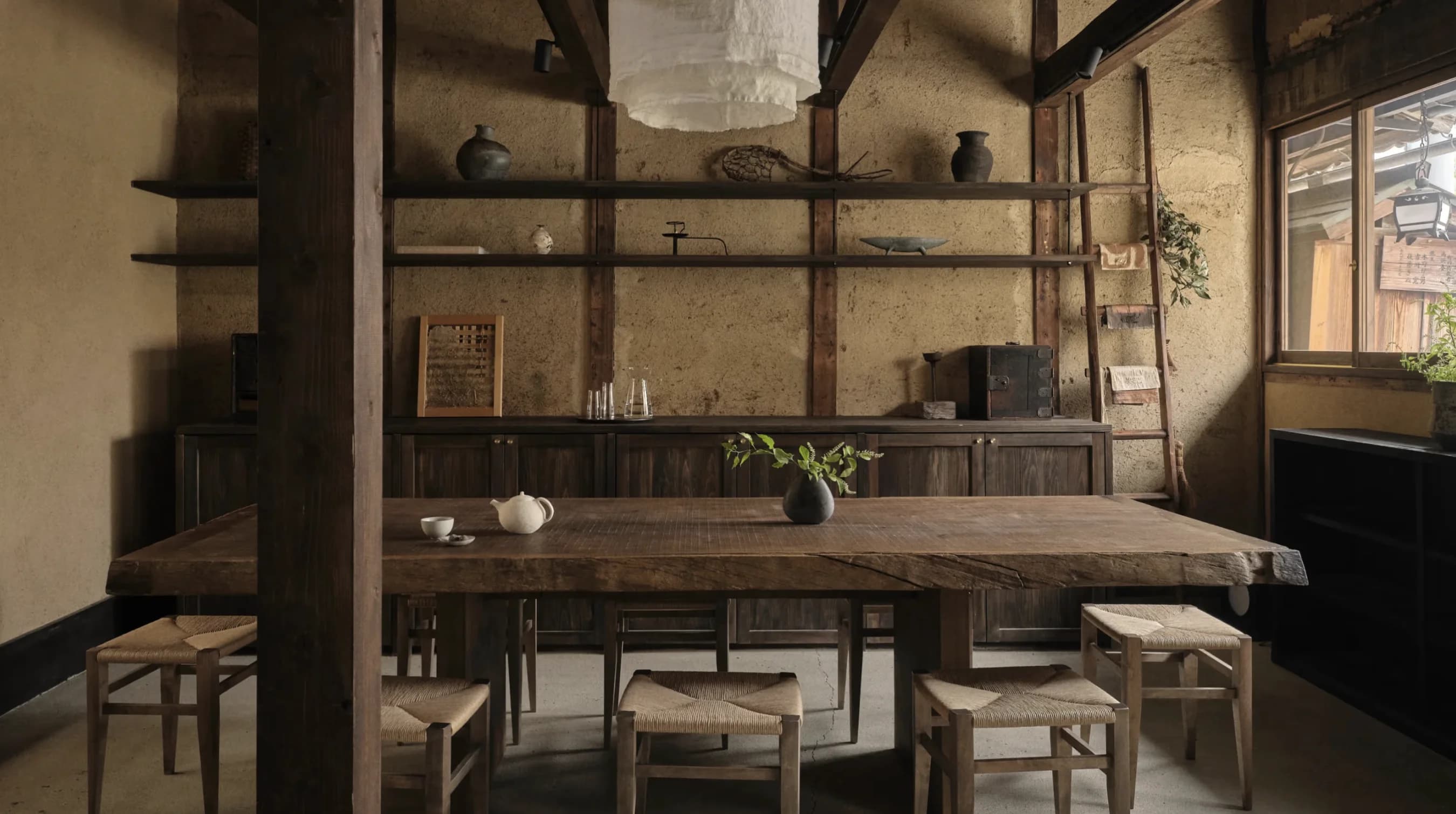 Traditional Japanese workshop interior
